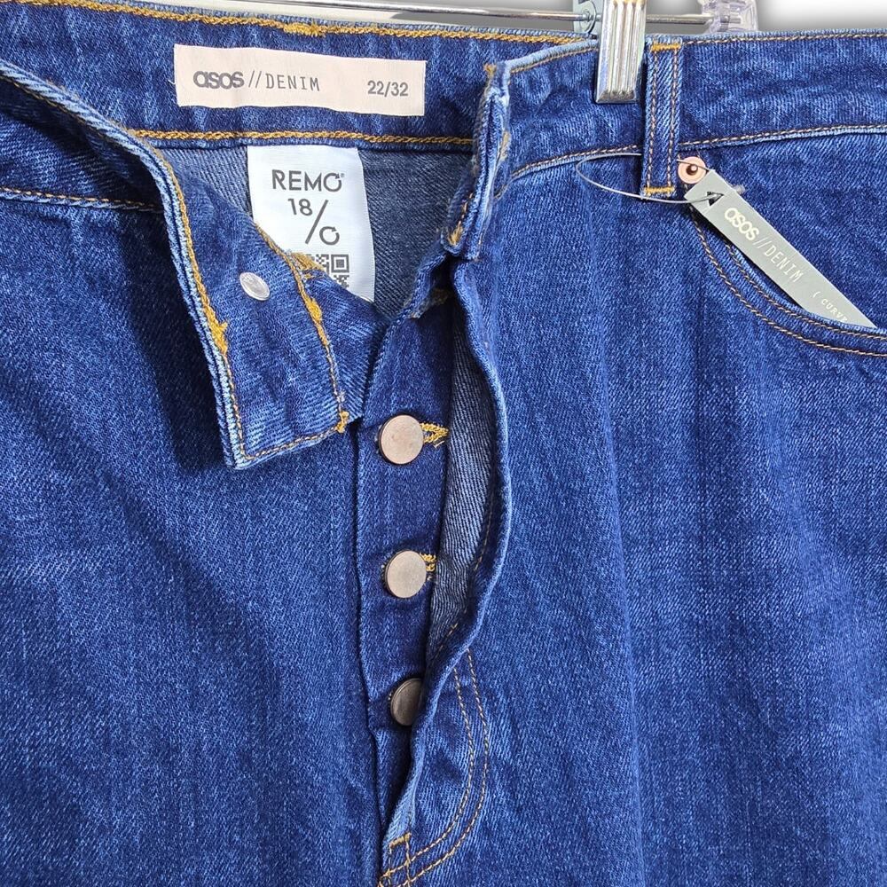NWT Women's Size 22 ASOS Jeans Curve Rebel Remo Split Hem Mom Jeans